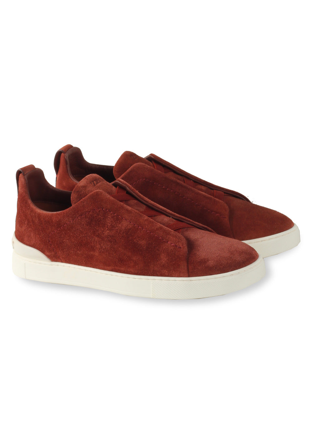 ZEGNA Triple Stitch Brown Suede Shoes