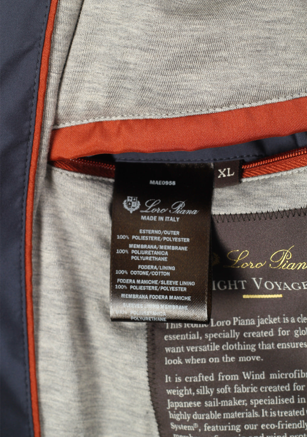 Loro Piana Blue Light Voyager Storm System Coat Size XL / 54 IT / 44R U.S. Outerwear