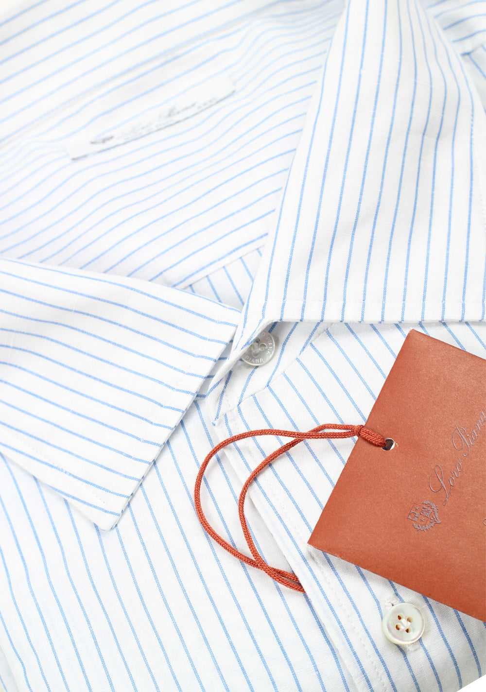 Loro Piana Striped Blue White Linen Cotton Shirt Size XXXL / 44 IT / 17,5 U.S.