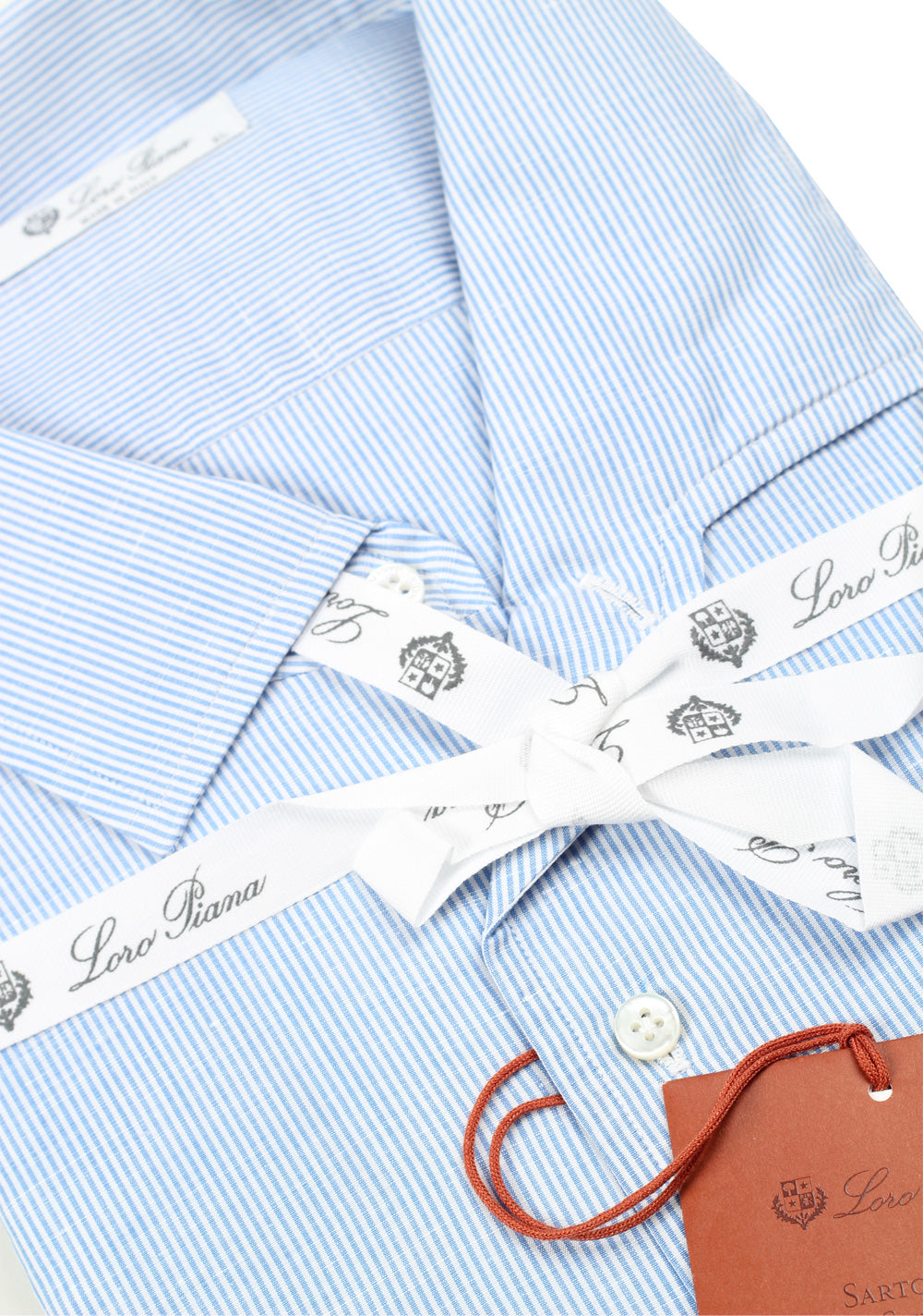 Loro Piana Striped Blue Linen Cotton Shirt