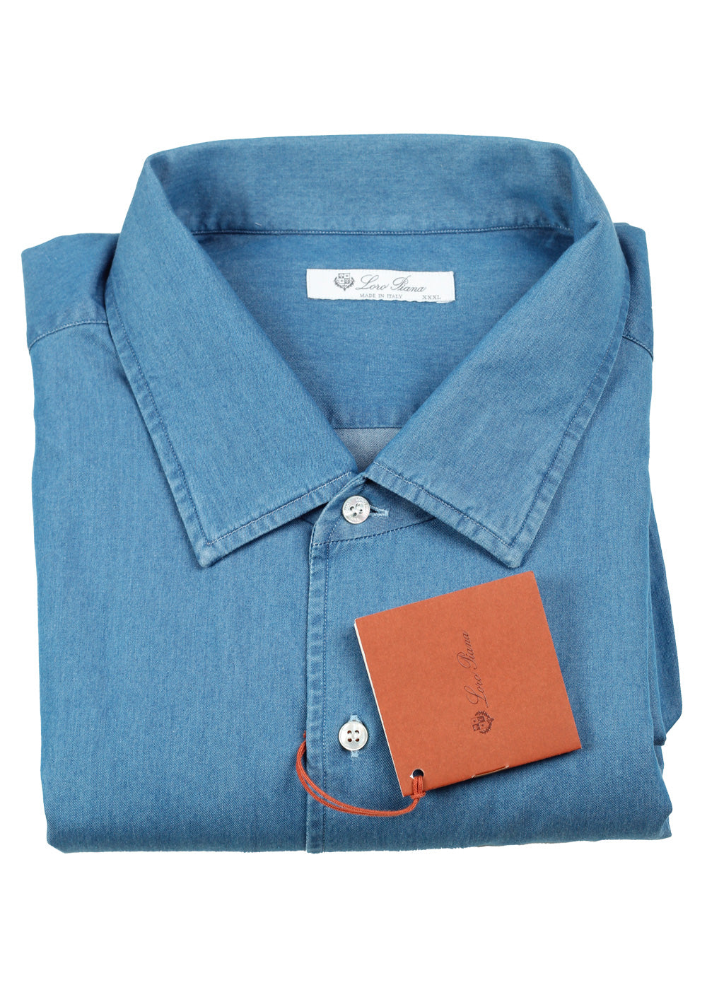 Loro Piana Solid Blue Cotton Shirt Size XXXL / 44 IT / 17,5 U.S. – Costume  Limité
