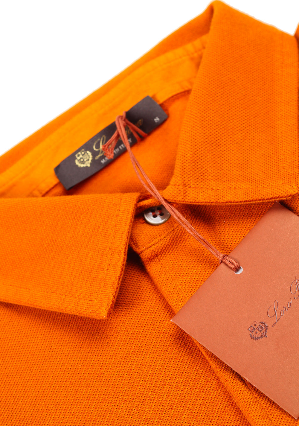 Loro Piana Orange Short Sleeve Cotton Polo