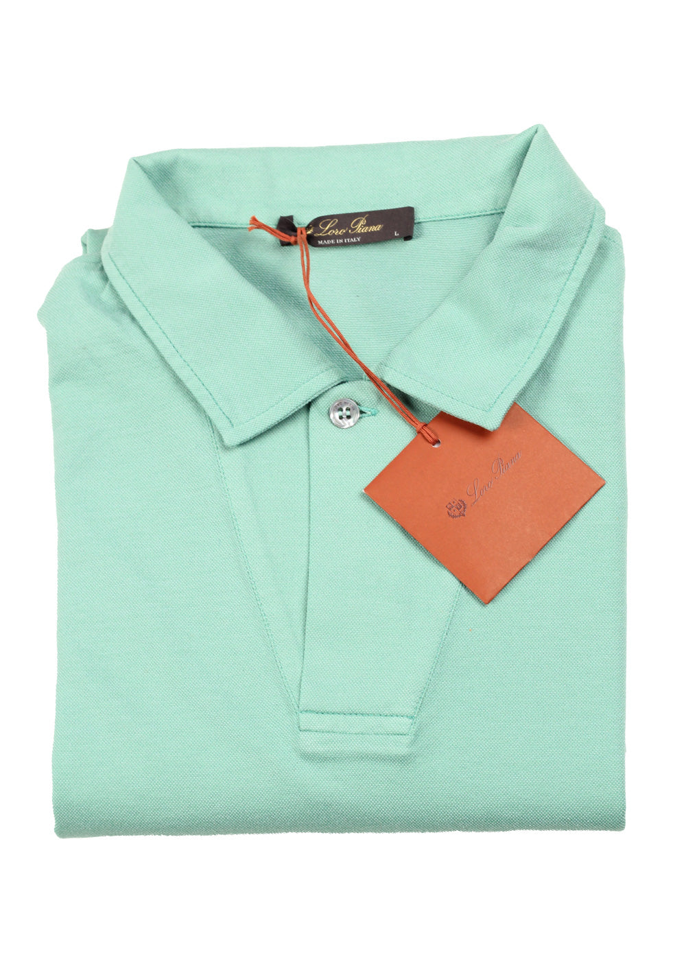 Loro Piana Solid Turquoise Cotton Silk Polo Size Large / 41 IT / 16 U.S.