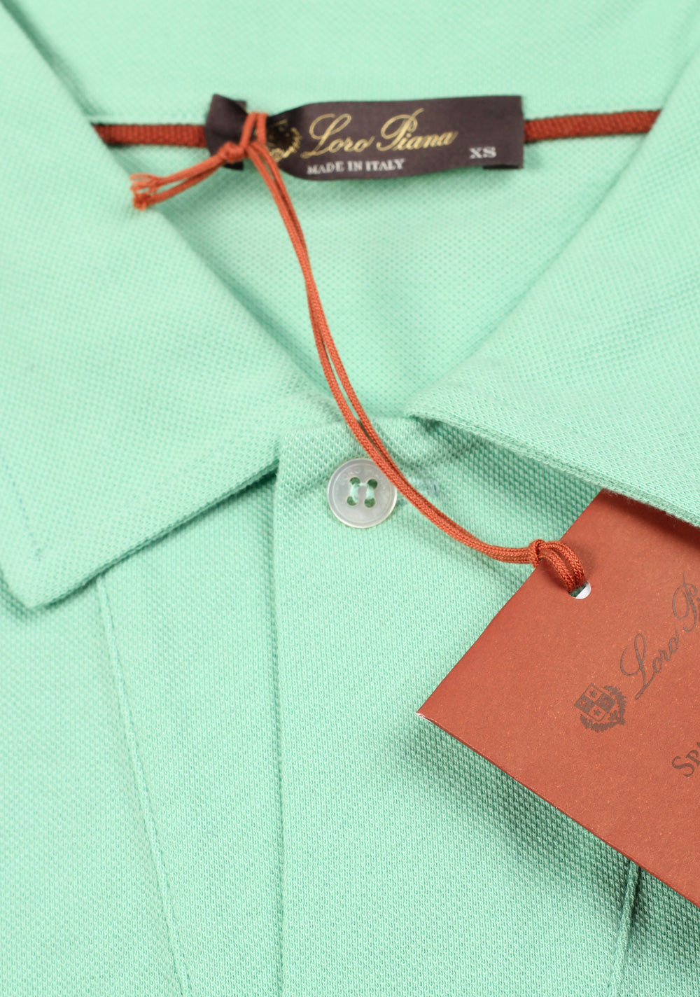 Loro Piana Solid Turquoise Cotton Polo