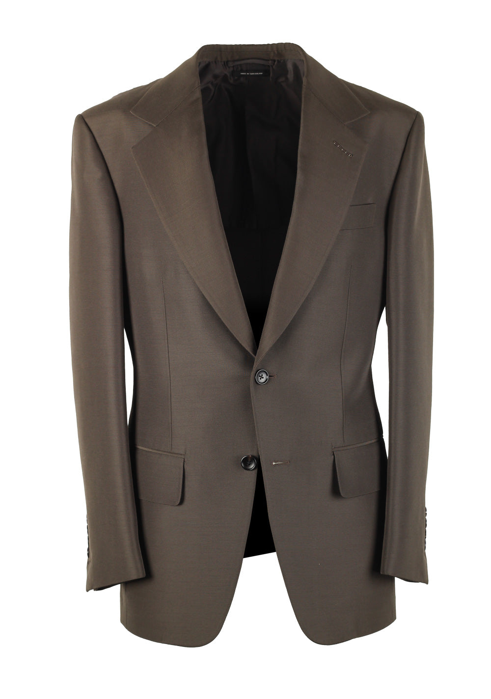 TOM FORD New Spencer Solid Grayish Brown Suit Size 46 / 36R U.S.
