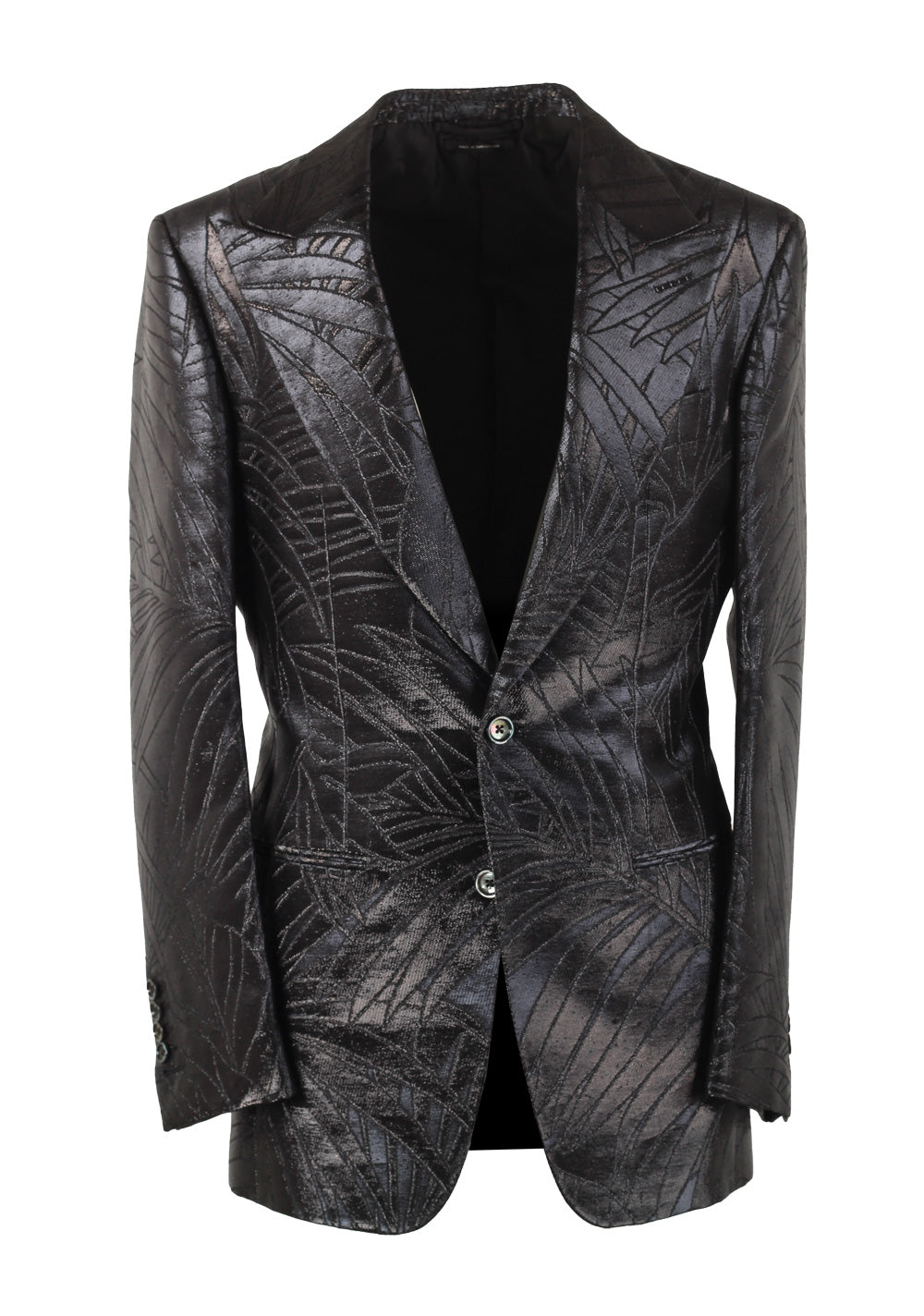 TOM FORD New Spencer Black Floral Tuxedo Suit Size 46 / 36R U.S.