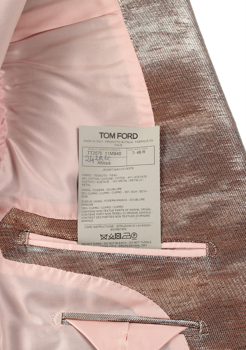 TOM FORD Atticus Copper Sport Coat Size 46 / 36R U.S.