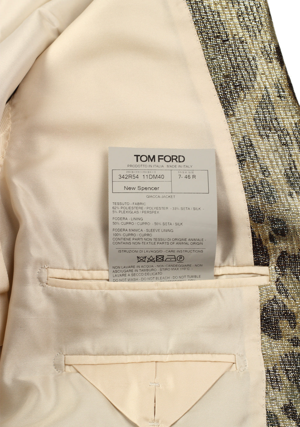 TOM FORD New Spencer Gold Brown Sport Coat Size 46 / 36R U.S.