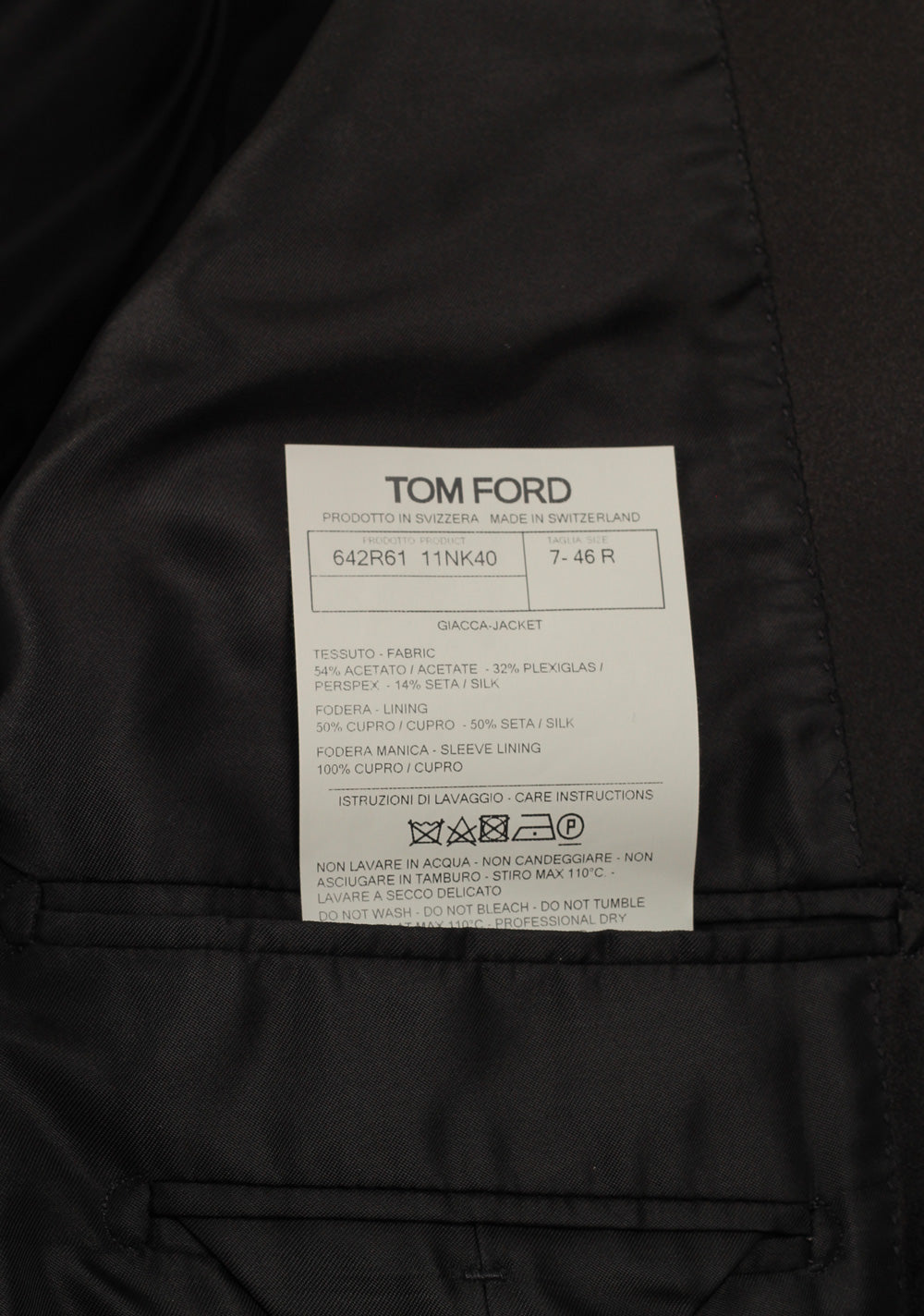 TOM FORD Atticus Black Silver Tuxedo Dinner Jacket Size 46 / 36R U.S.