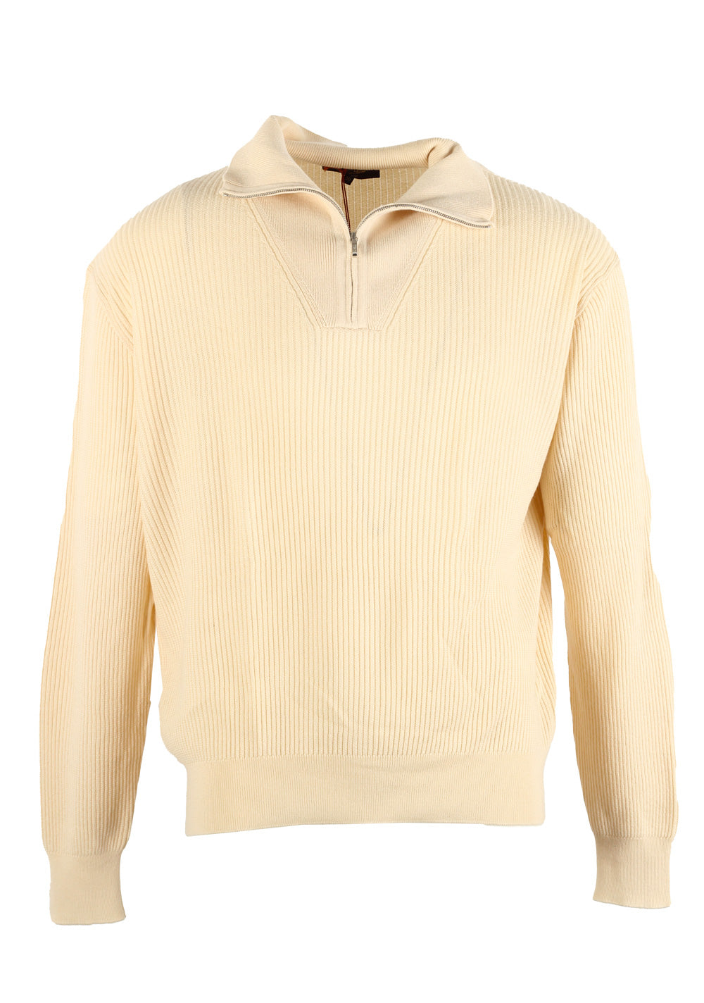 Loro Piana Off White Half Funnel Neck Cashmere Silk Sweater