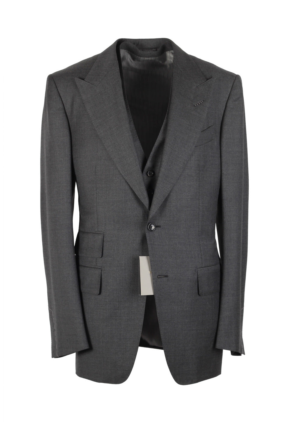 TOM FORD Windsor Gray 3 Piece Suit Size 58L / 48L U.S. Wool Fit A