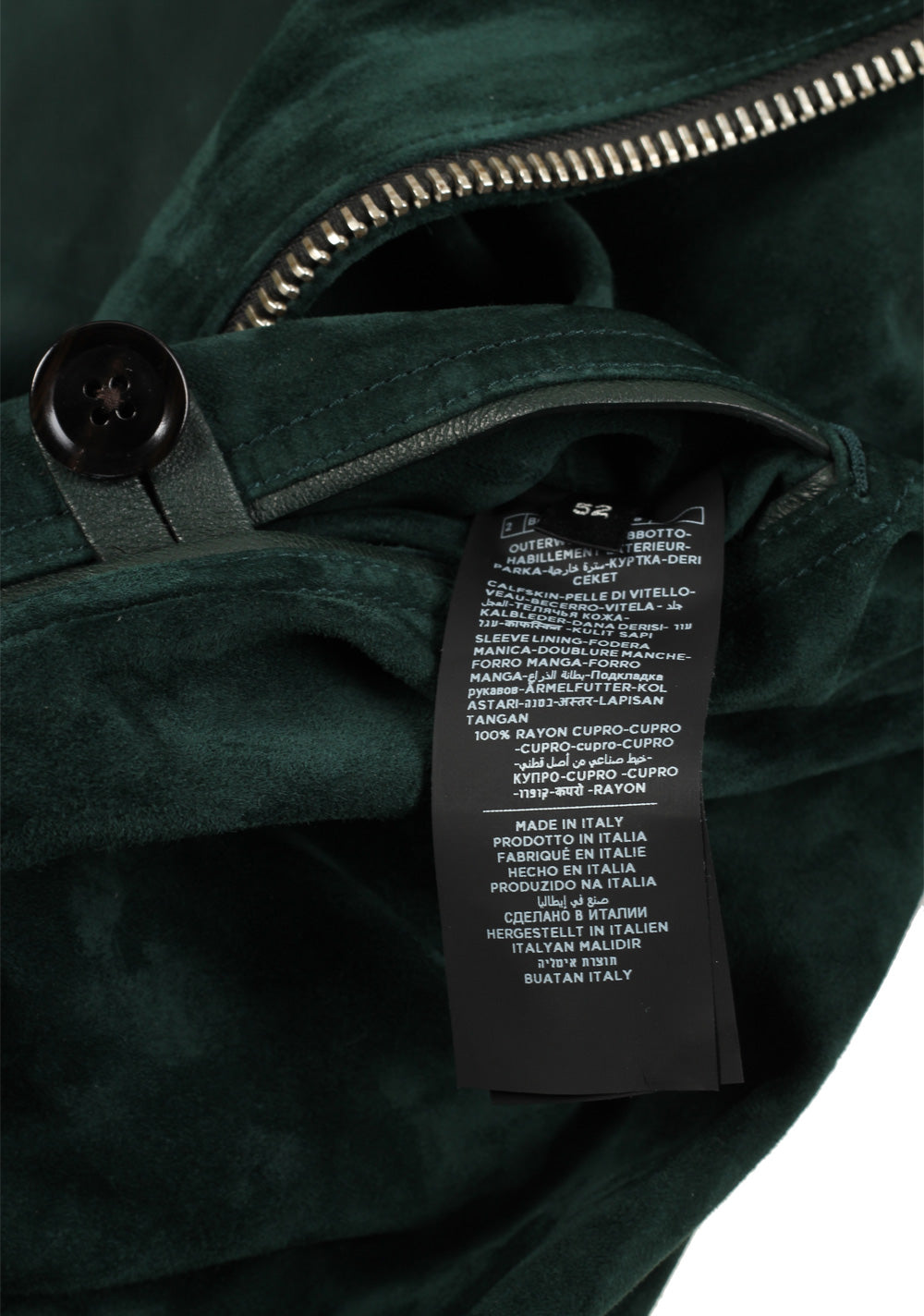 TOM FORD Green Cashmere Suede Zip Collar Blouson Size 52 / 42R U.S.