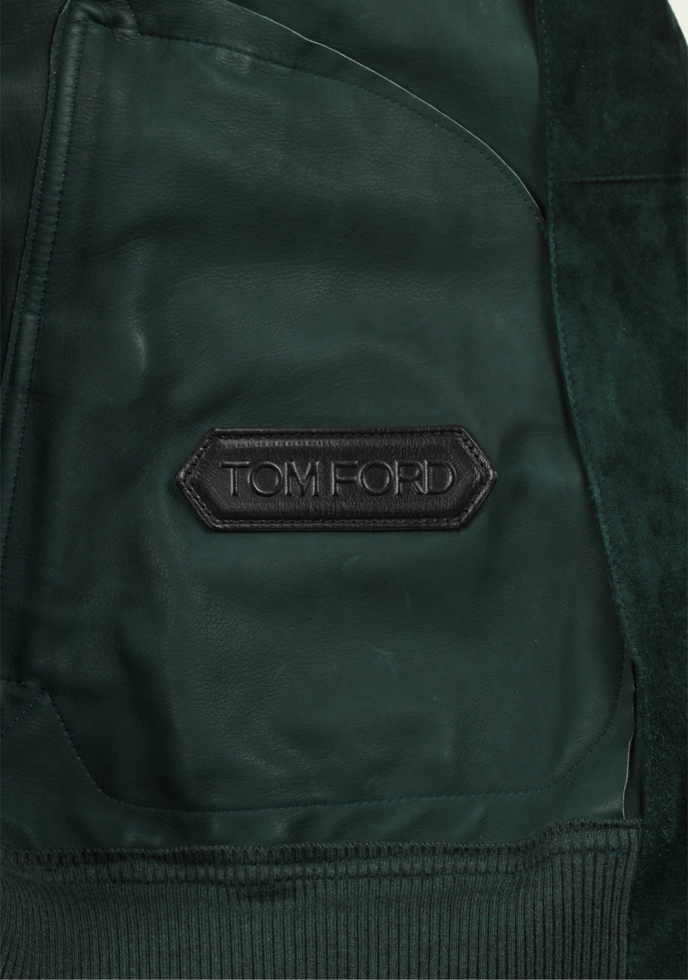 TOM FORD Green Cashmere Suede Zip Collar Blouson Size 52 / 42R U.S.
