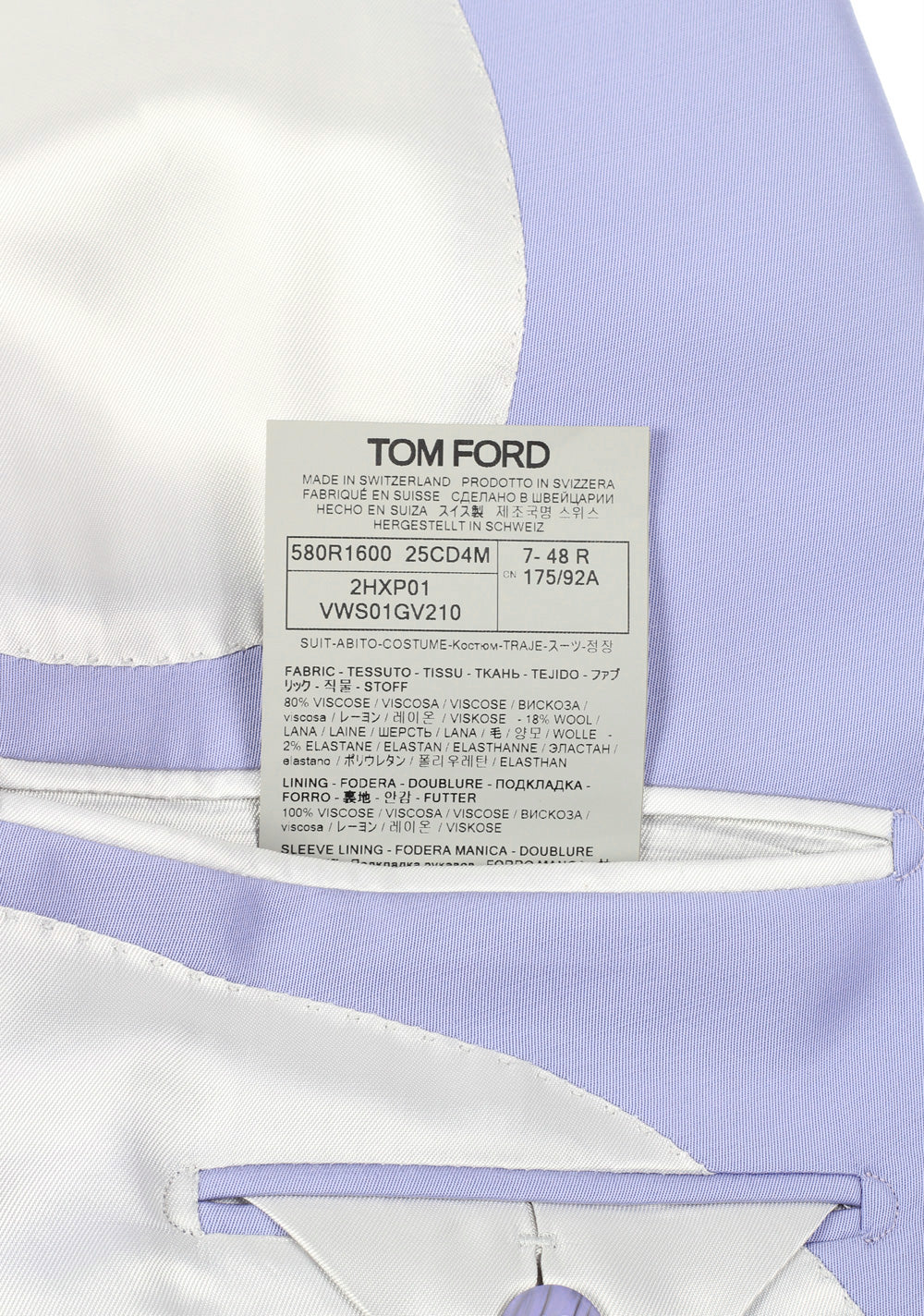 TOM FORD Cooper Lilac Double Breasted Suit Size 54 / 44R U.S.