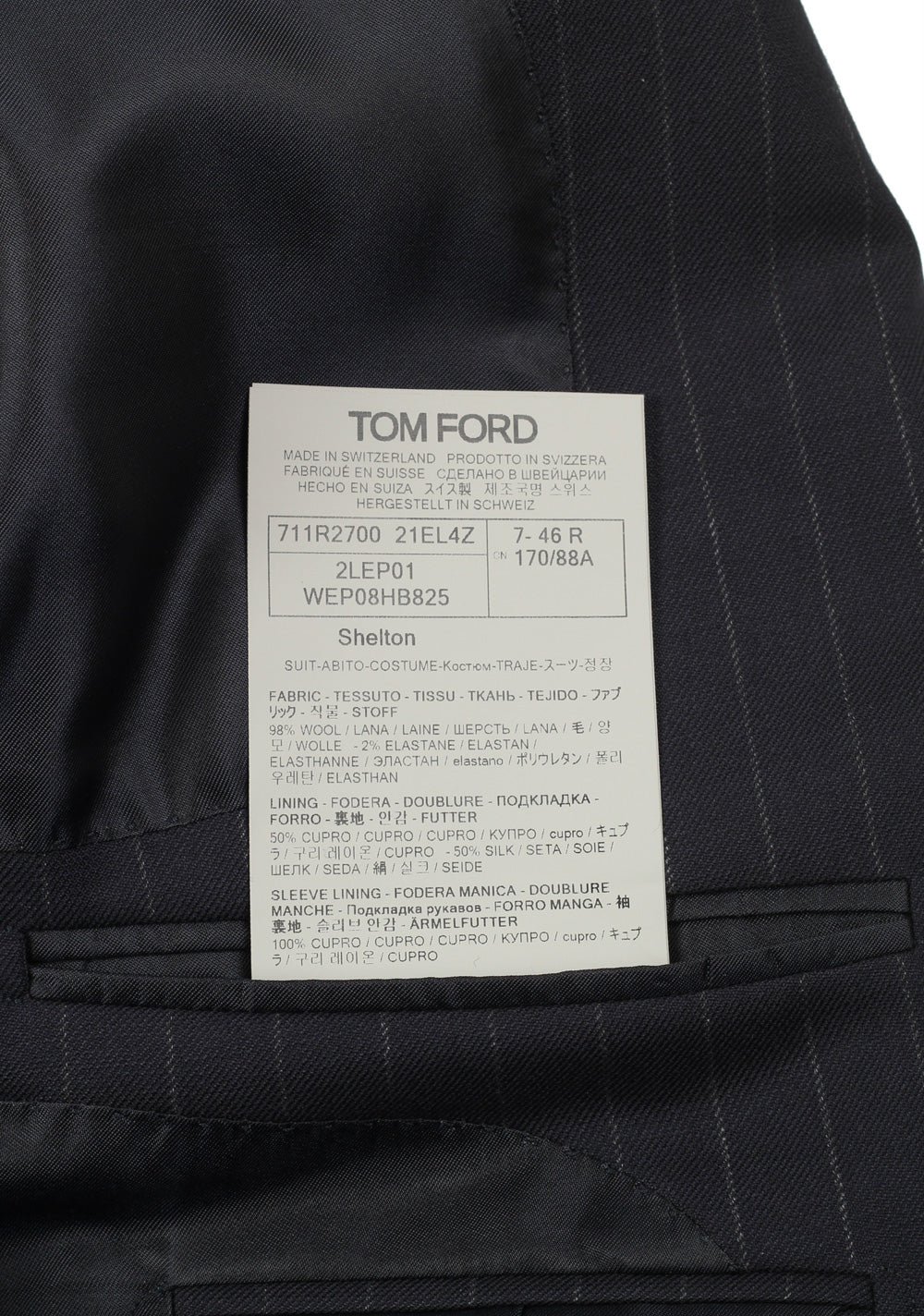 TOM FORD Shelton Striped Navy Blue Suit
