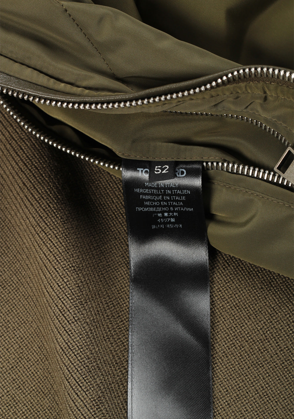 TOM FORD Green Quilted Front Knit