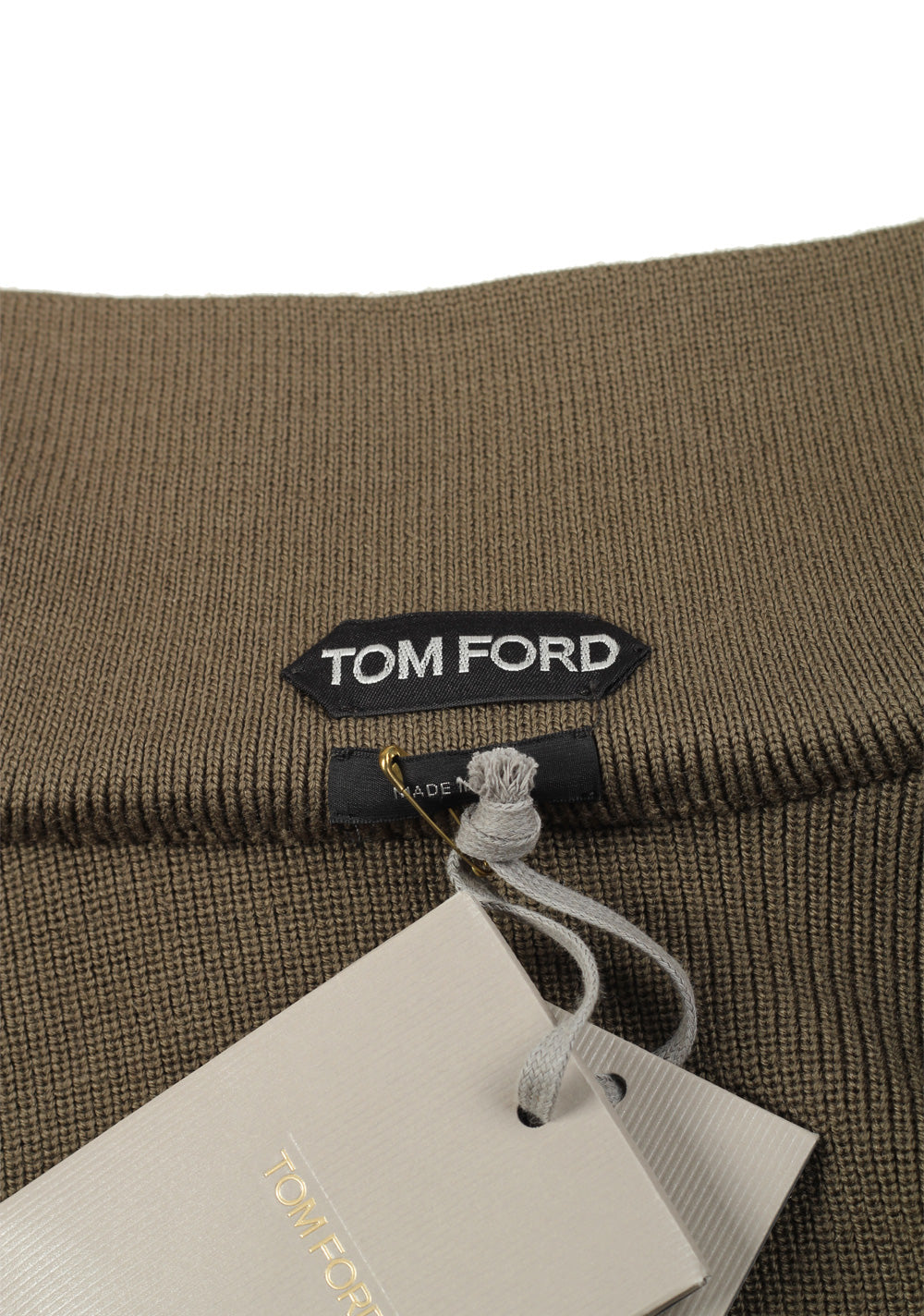 TOM FORD Green Quilted Front Knit