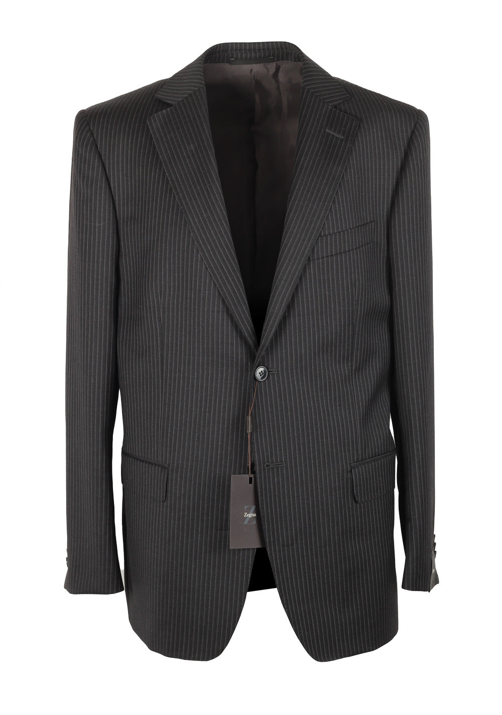 Z Zegna Gray Striped City Wool Suit Size 50 / 40R U.S.