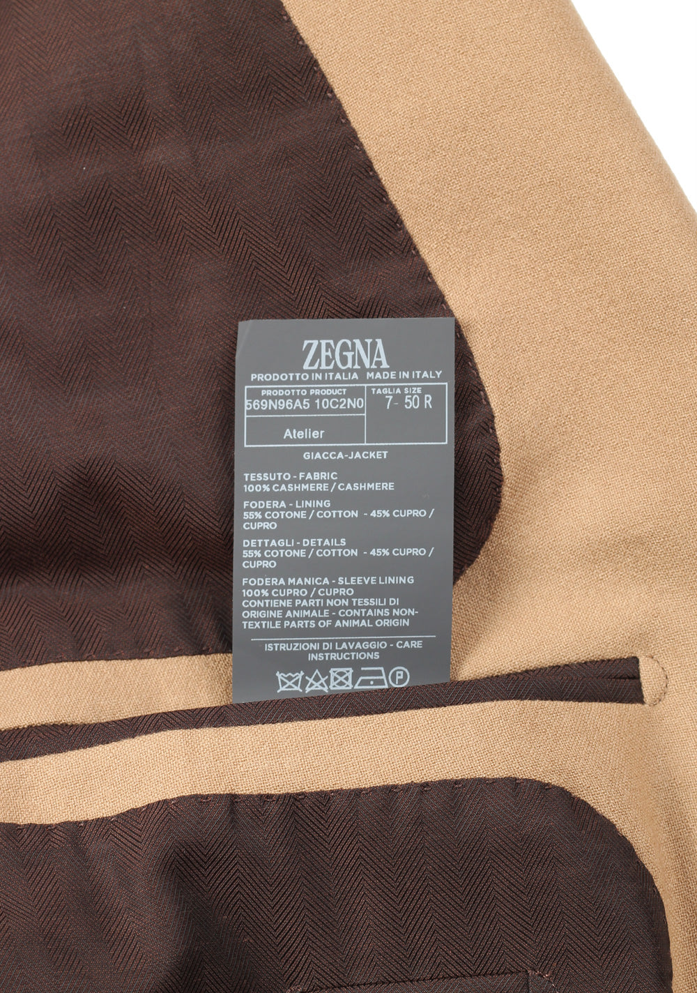 ZEGNA Oasi Cashmere Sand Cashmere Sport Coat Size 50 / 40R U.S.