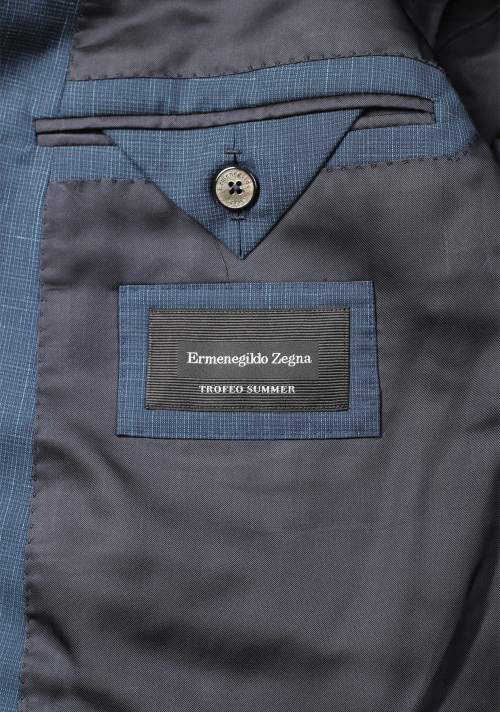 ZEGNA Milano Blue Trofeo Summer Suit Size 56 / 46R U.S.