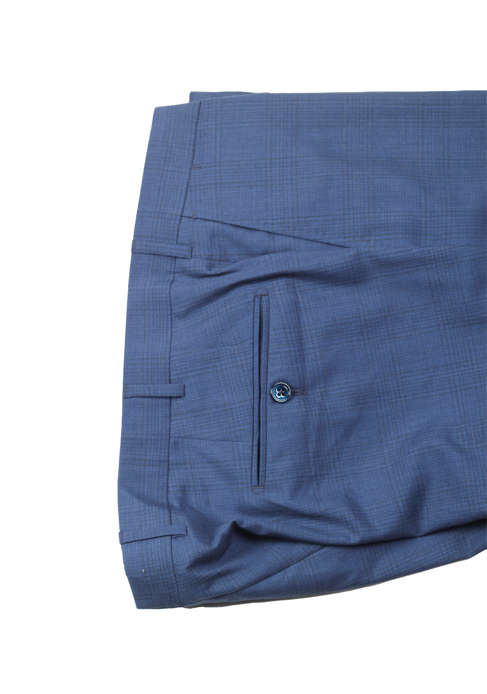 ZEGNA Milano Easy Leggerissimo Checked Blue Suit Size 56 / 46R U.S.