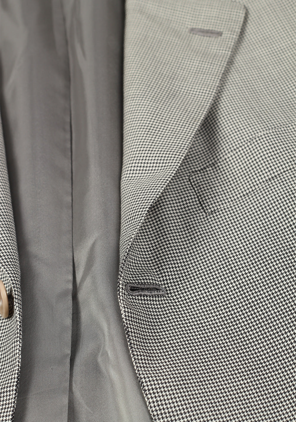 Kiton Gray Houndstooth Diamante Blue Suit Size 50 / 40R U.S. In Wool