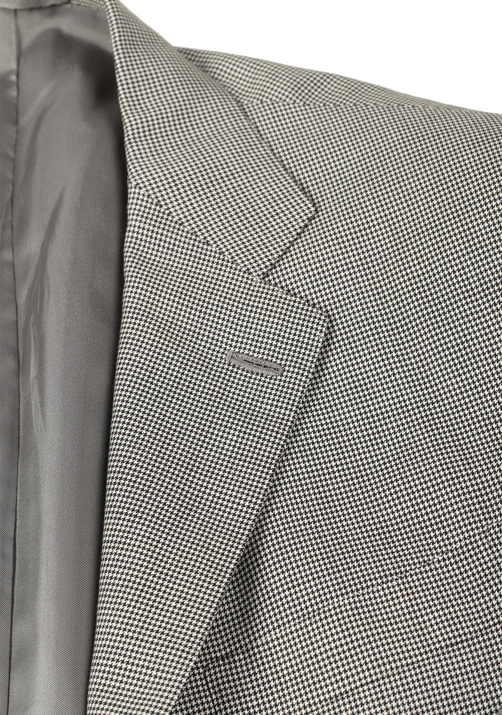 Kiton Gray Houndstooth Diamante Blue Suit Size 50 / 40R U.S. In Wool