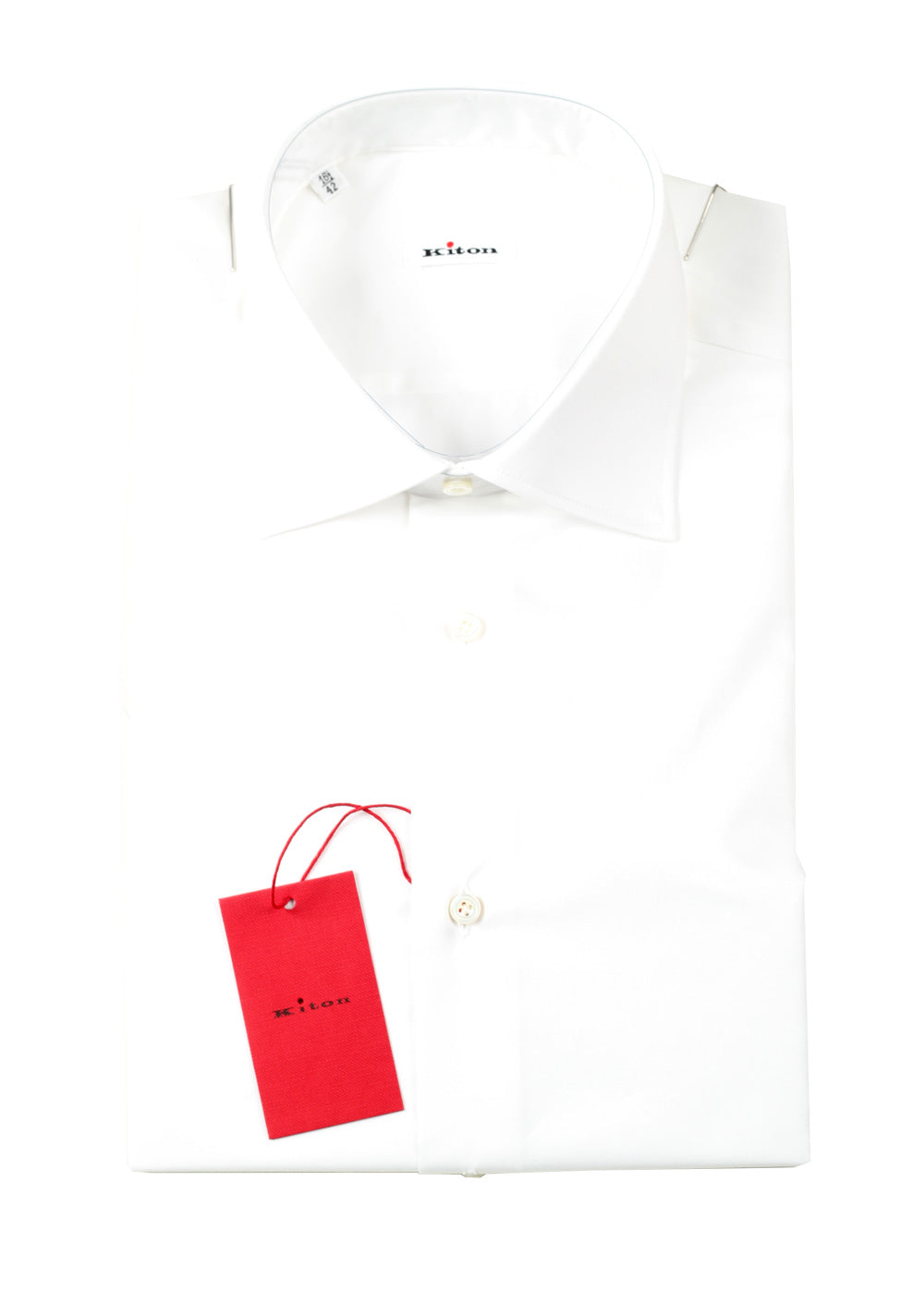 Kiton Solid White Dress Shirt Size 42 / 16.5 U.S. – Costume Limité Kiton Solid White Dress Shirt Size 42 / 16.5 U.S. – Costume Limité