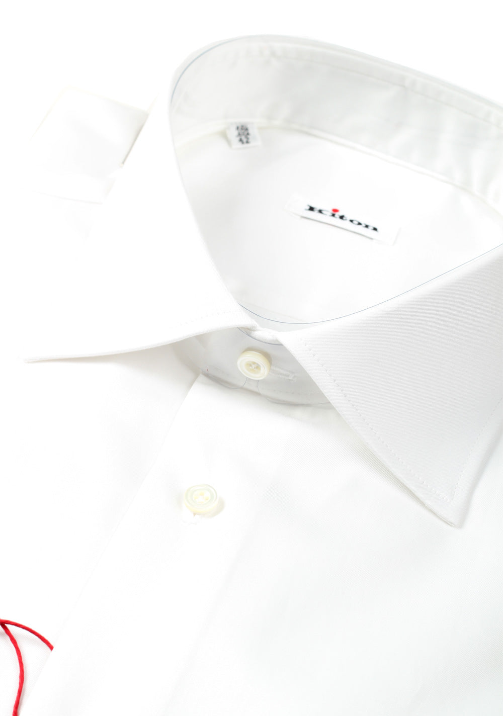 Kiton Solid White Dress Shirt Size 42 / 16.5 U.S.