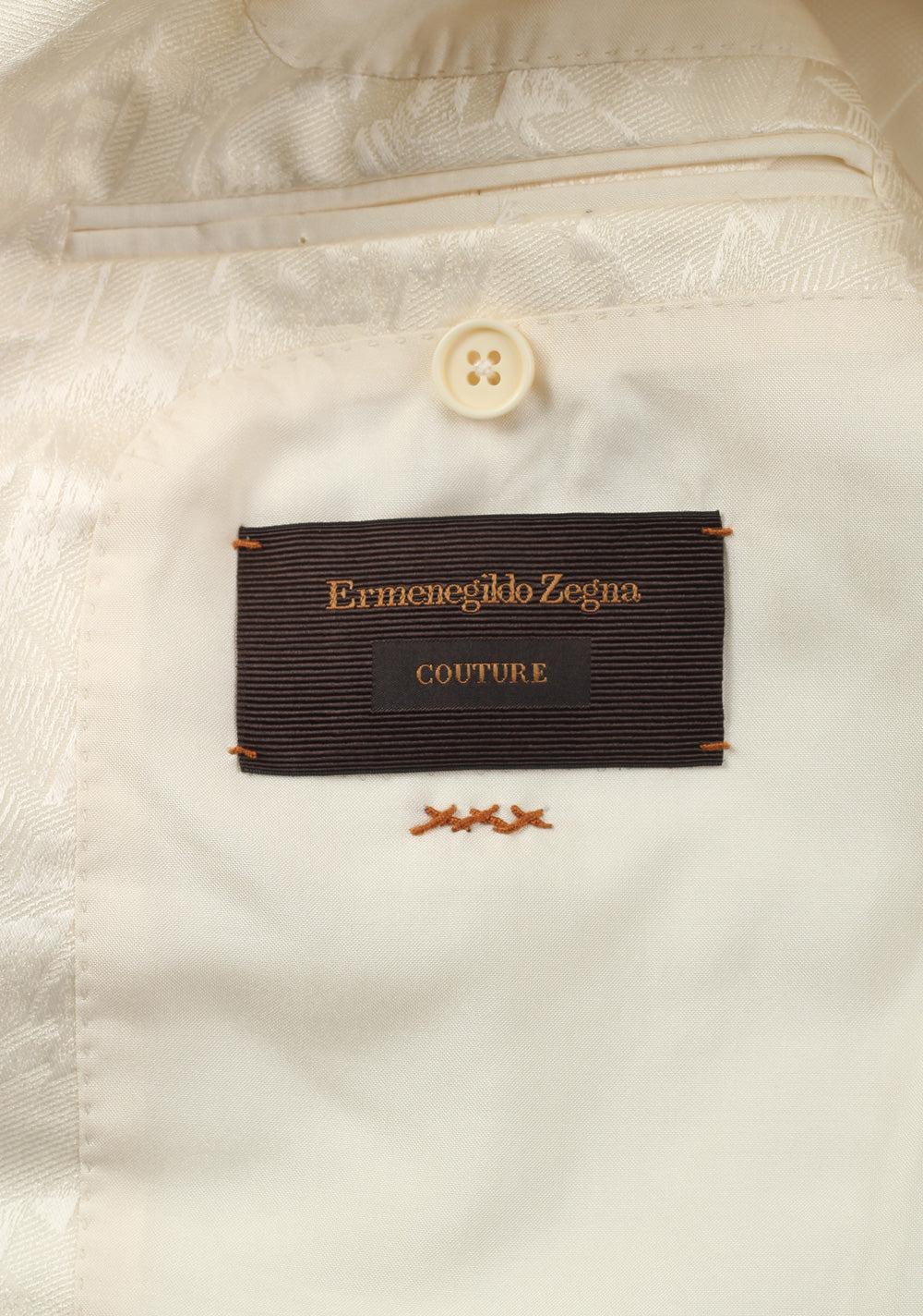 ZEGNA Couture Off White Tuxedo Dinner Jacket Size 44 / 34R U.S.