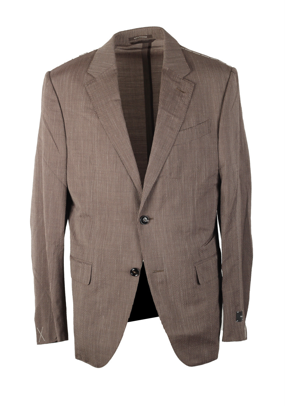 ZEGNA Zero Weight Trofeo Brown Checked Sport Coat Size 50 / 40R U.S.