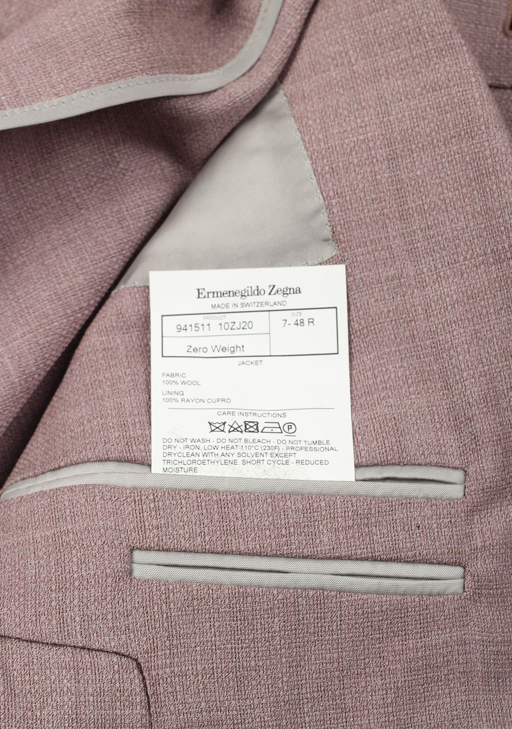 ZEGNA Zero Weight High Performance Brownish Purple Sport Coat Size 48 / 38R U.S.