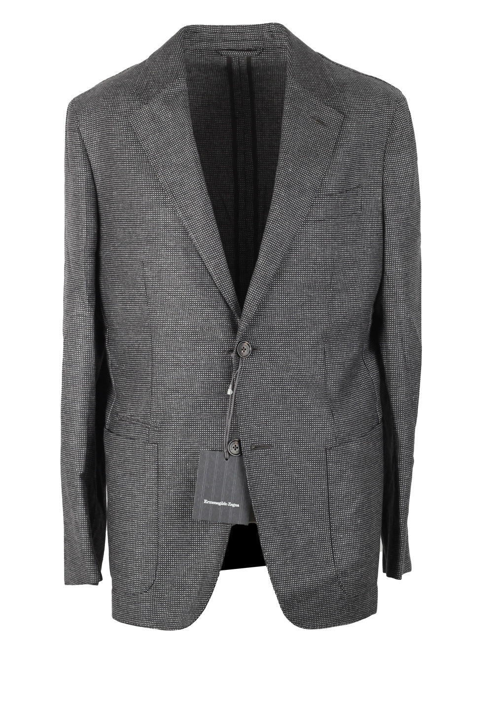 ZEGNA Silk Checked Gray Sport Coat Size 48 / 38R U.S.