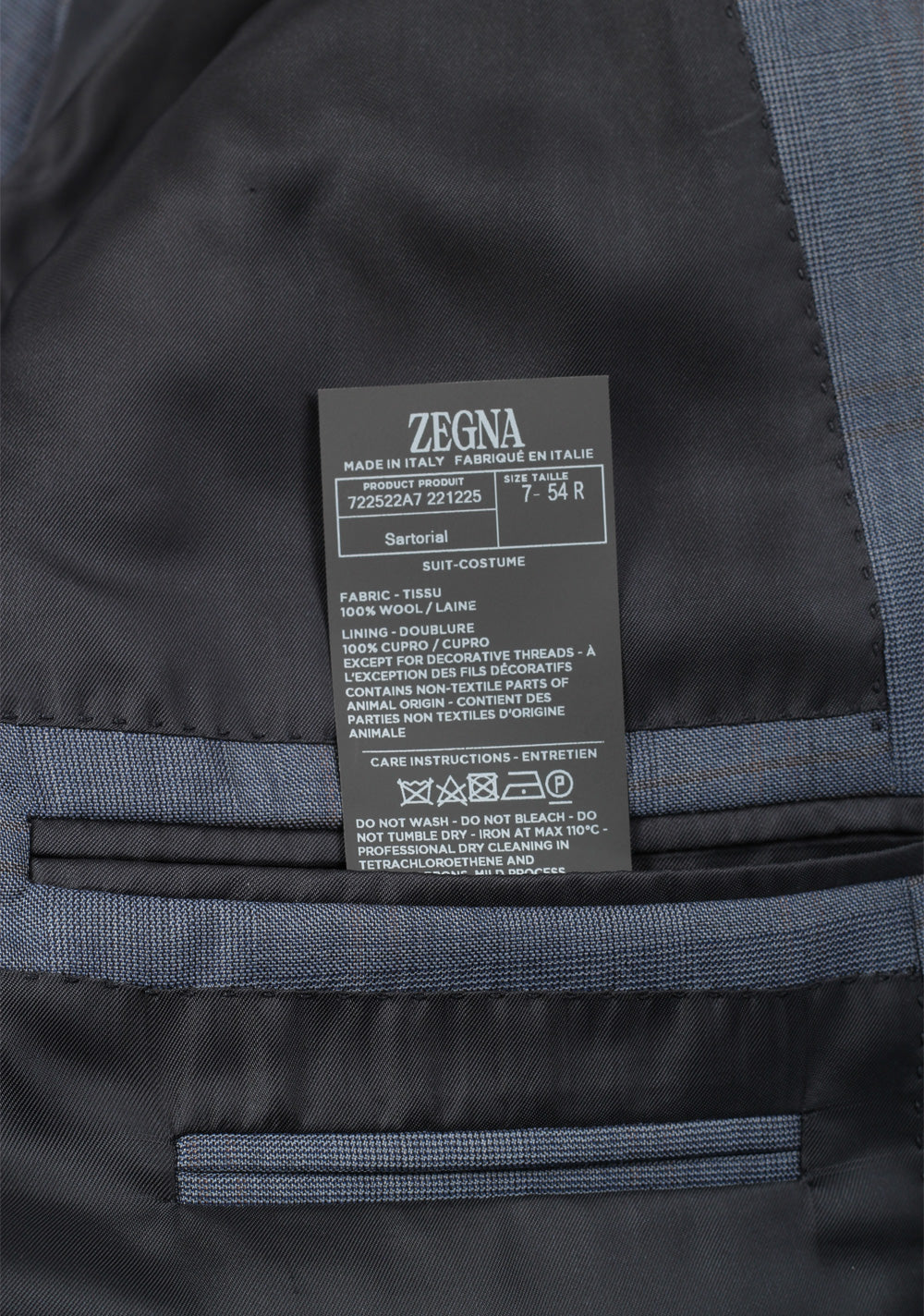 ZEGNA Sartorial 15Milmil15 Sport Coat Size 54 / 44R U.S.
