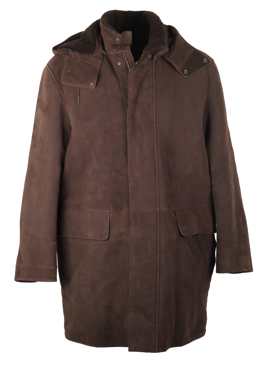 ZEGNA Brown Lamb Leather Coat