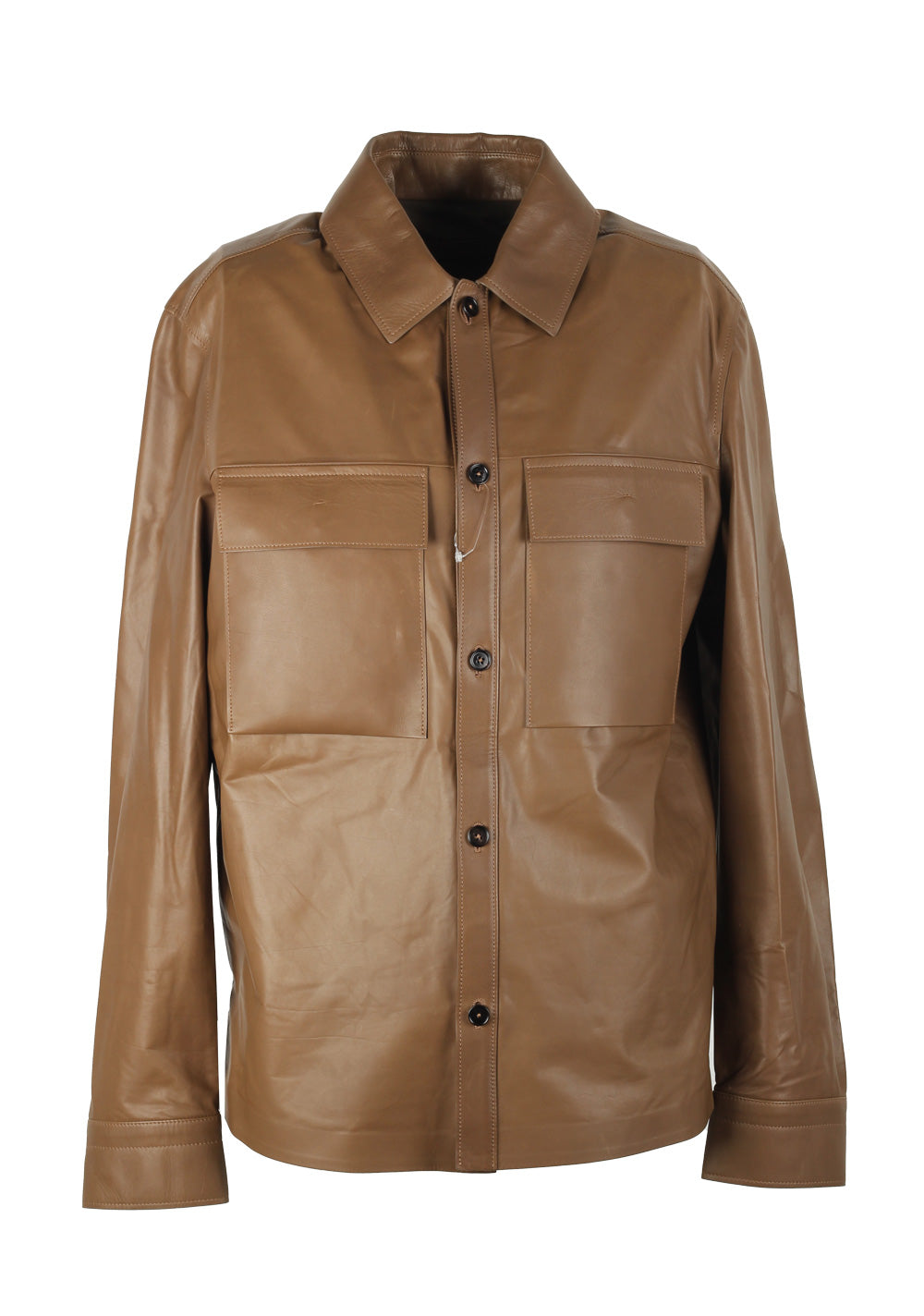 ZEGNA Brown Oasi Leather Overshirt