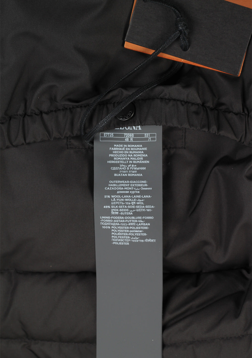 ZEGNA Blue Leggerissimo Padded Coat Size 48 / 38R U.S.