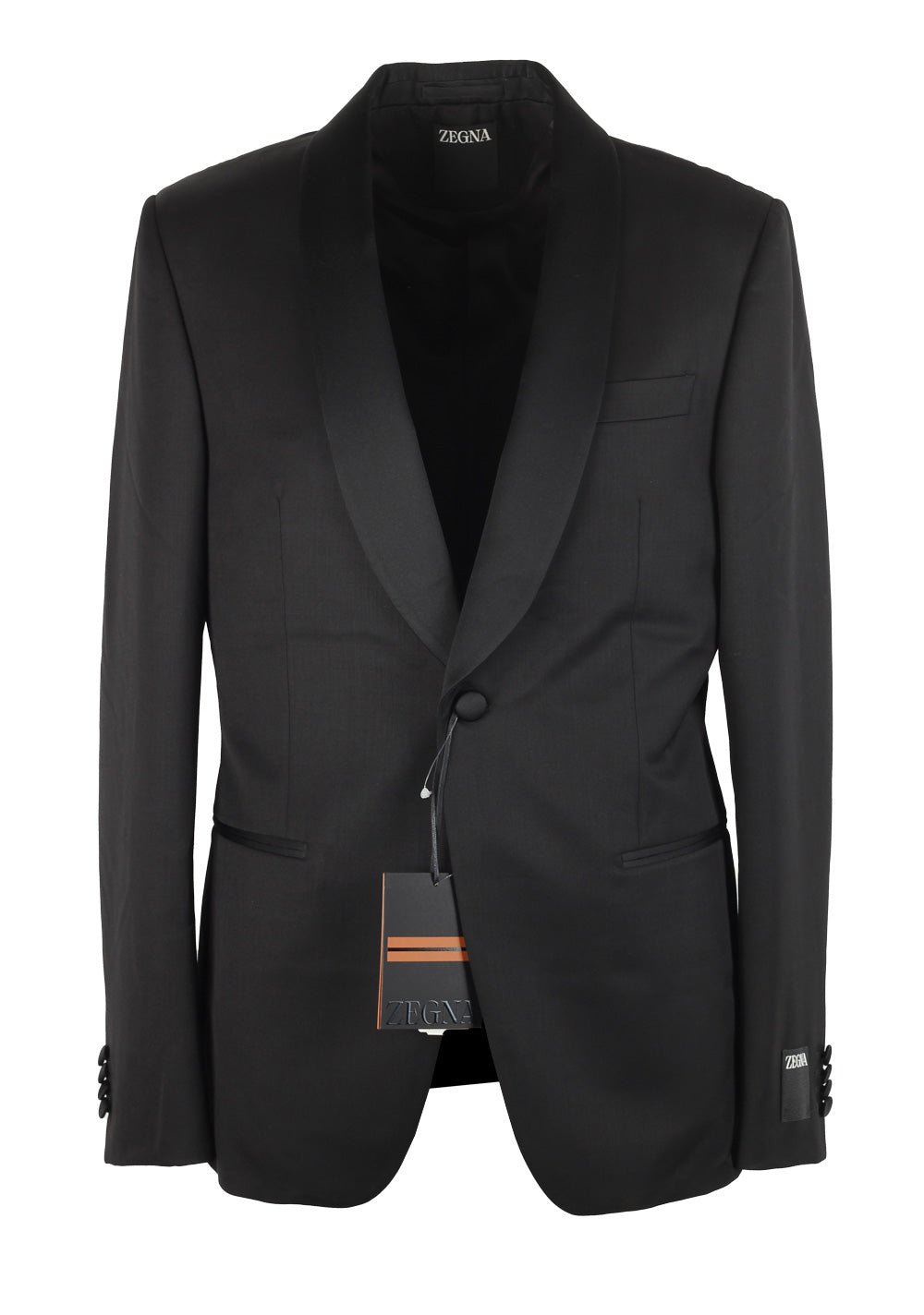 ZEGNA Tailored Black Tuxedo Dinner Jacket Size 48 / 38R U.S.