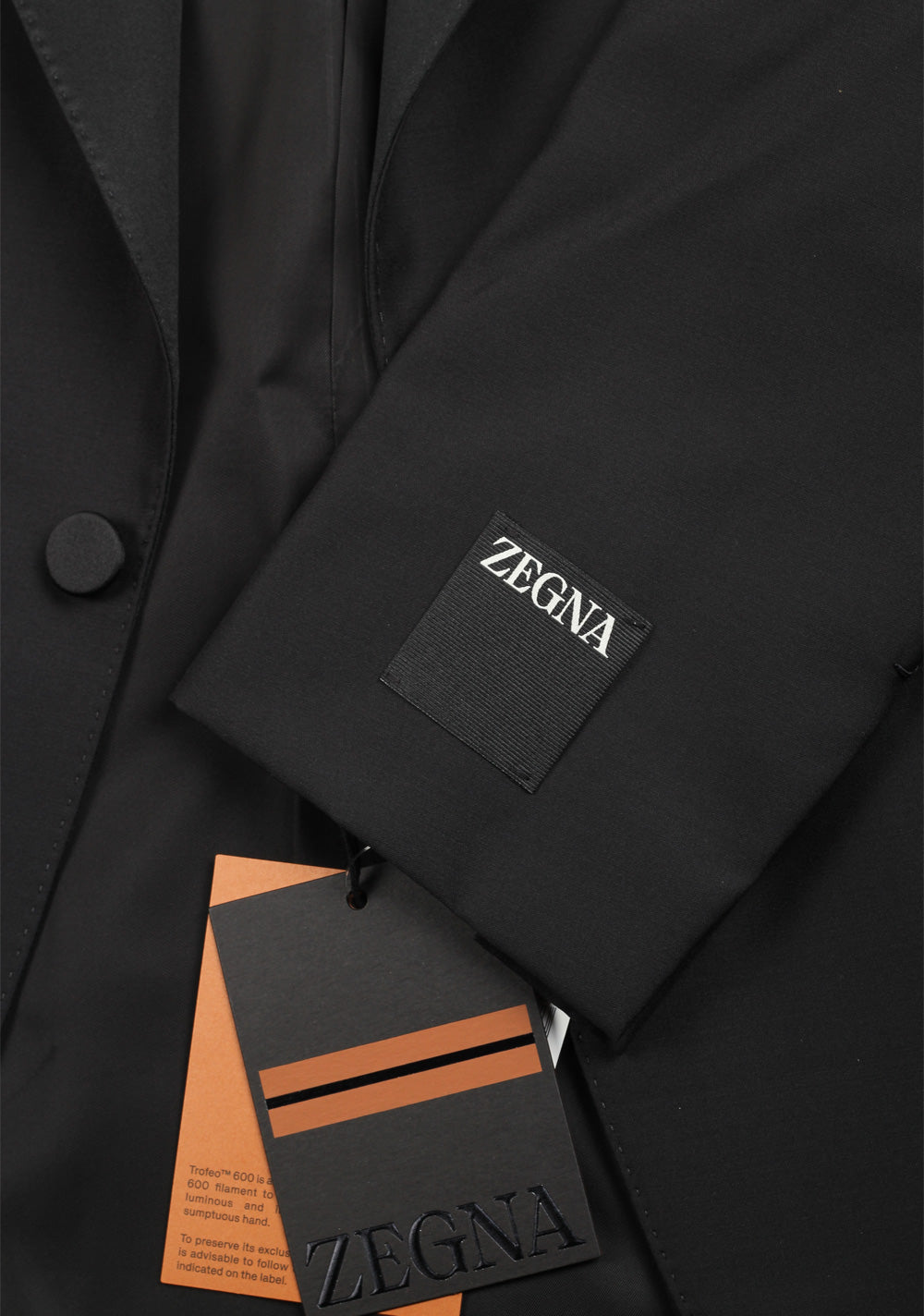 ZEGNA Sartorial Black Trofeo 600 Tuxedo Dinner Jacket Size 48 / 38R U.S.