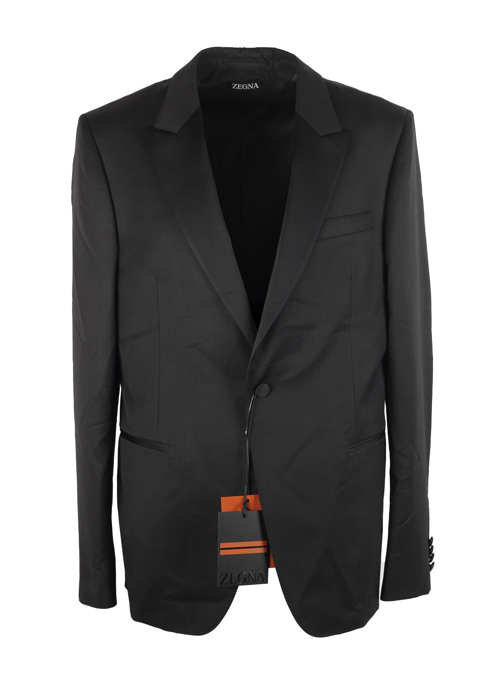 ZEGNA Tailored Black Tuxedo Dinner Jacket Size 54 / 44R U.S.