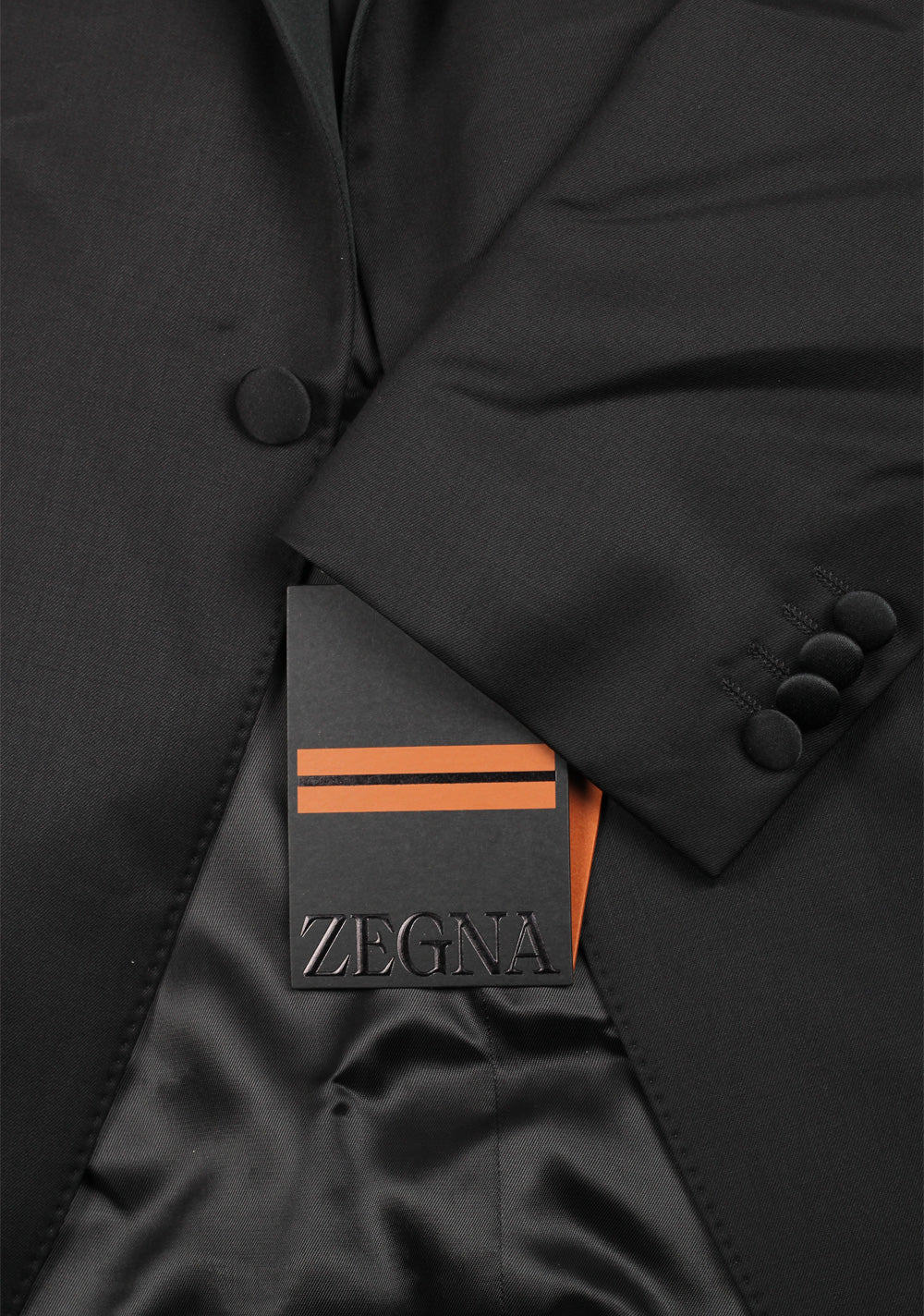 ZEGNA Tailored Black Tuxedo Dinner Jacket Size 54 / 44R U.S.