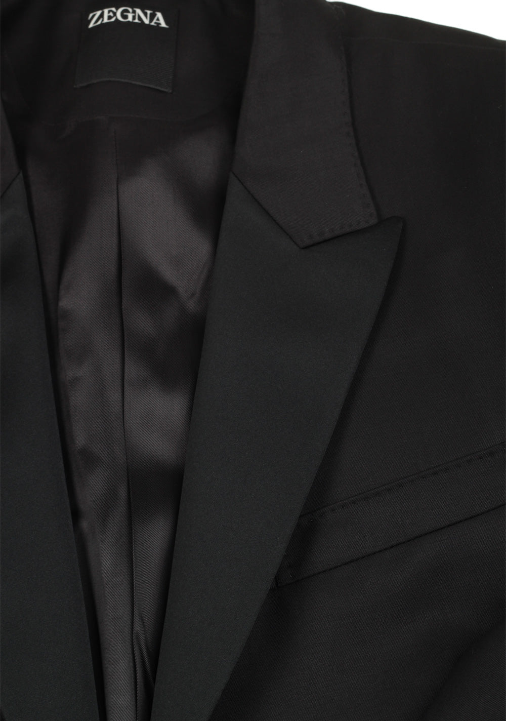ZEGNA Tailored Black Tuxedo Dinner Jacket Size 54 / 44R U.S.
