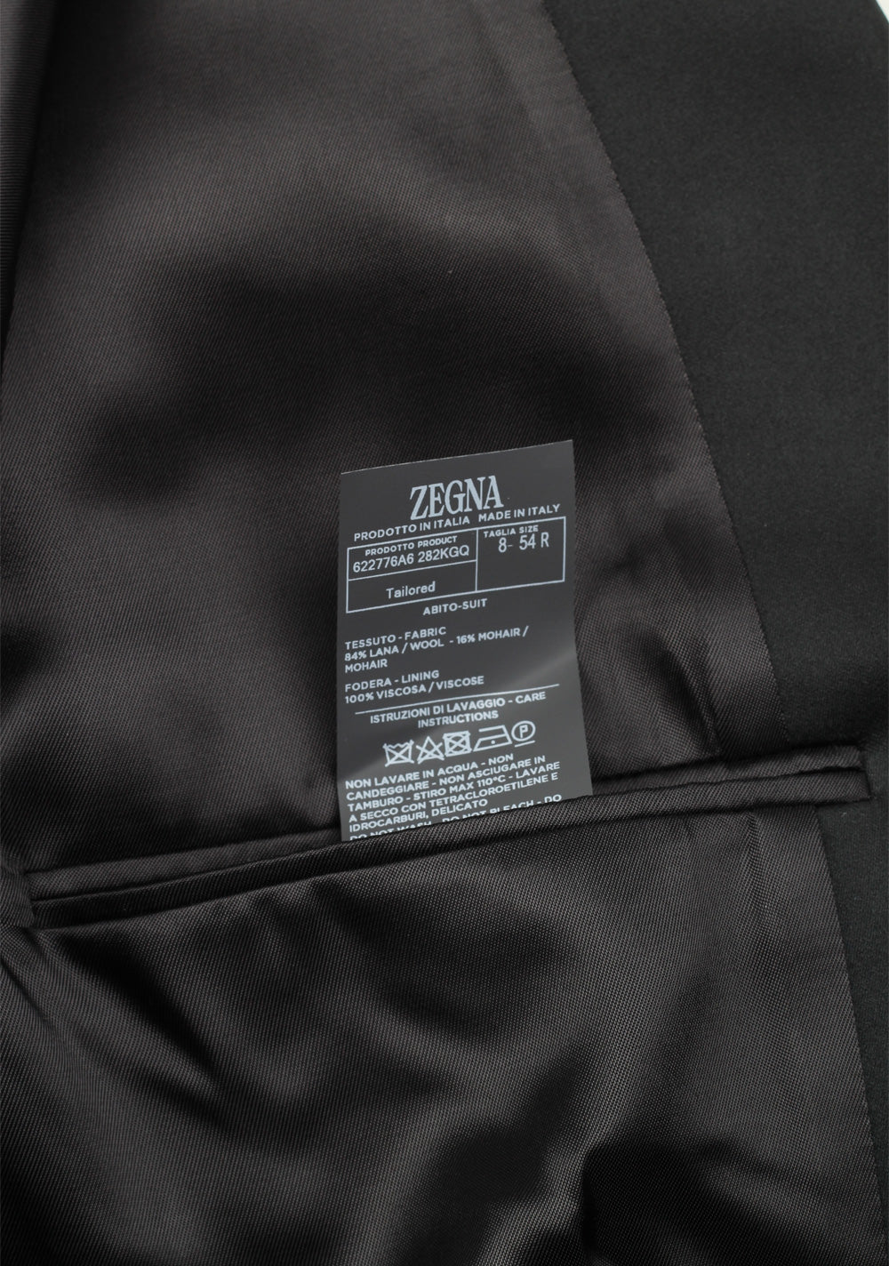 ZEGNA Tailored Black Tuxedo Dinner Jacket Size 54 / 44R U.S.