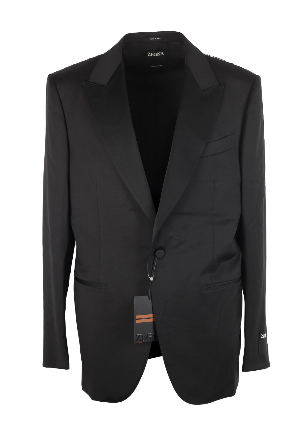 ZEGNA Sartorial Black Multiseason Tuxedo Dinner Jacket Size 52 / 42R U.S.