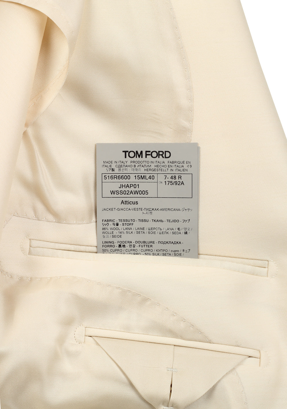 TOM FORD Atticus Off White Sport Coat