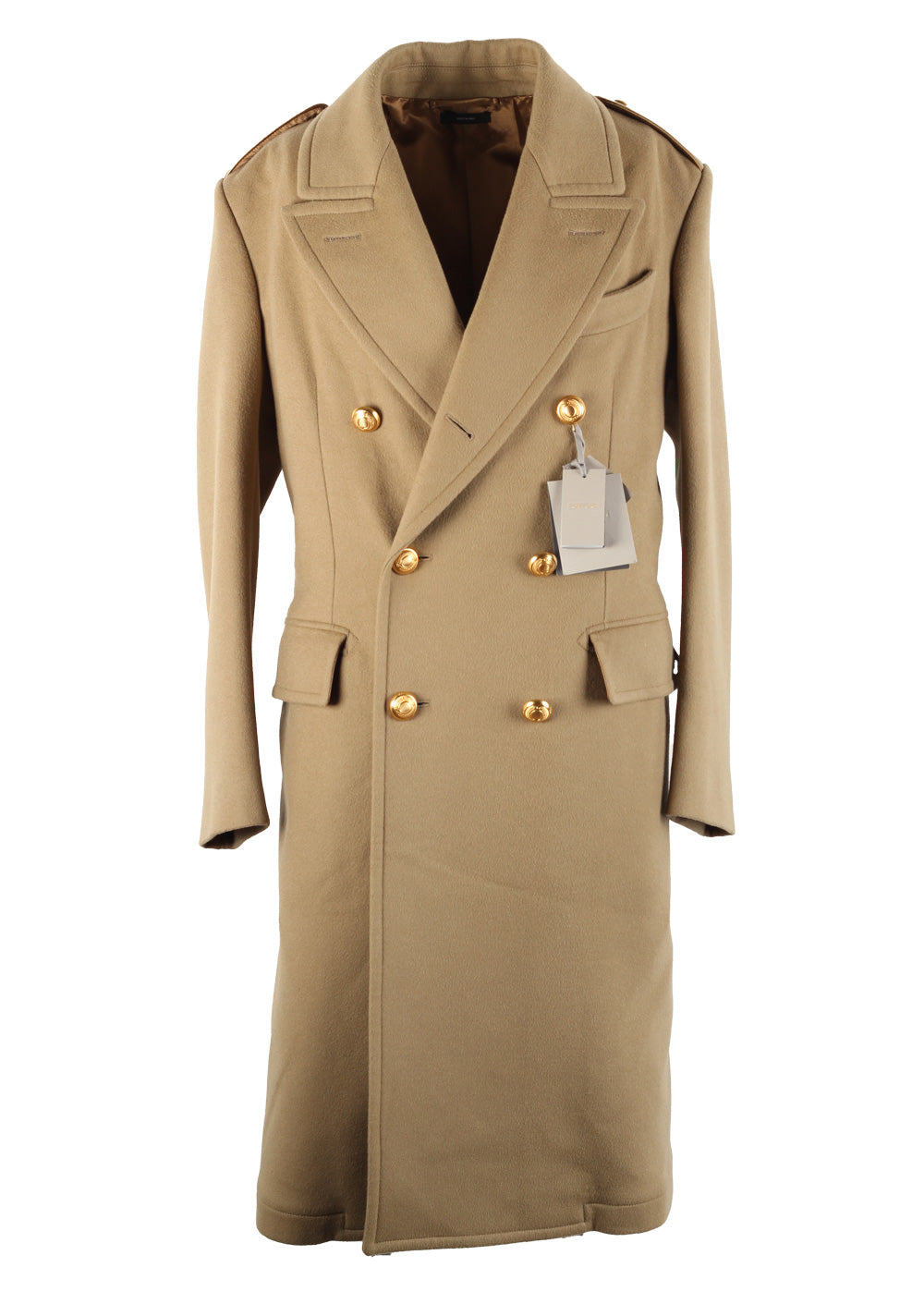 TOM FORD Camel Cashmere Double Breasted Coat Size 48 / 38R U.S.