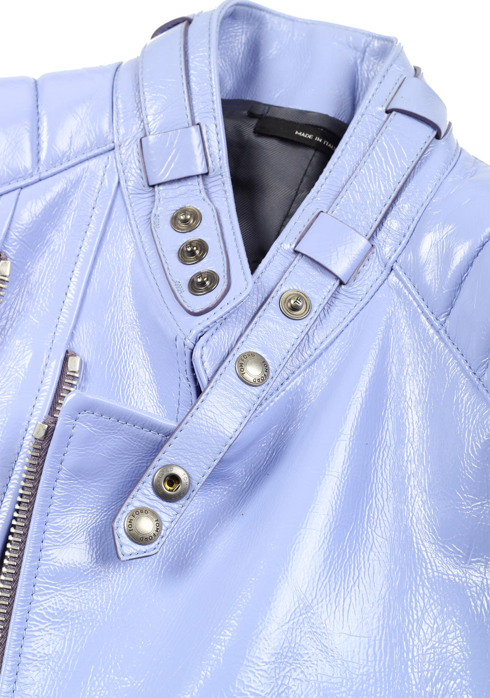 TOM FORD Lilac Biker Leather Jacket Coat Size 48 / 38R U.S. Outerwear