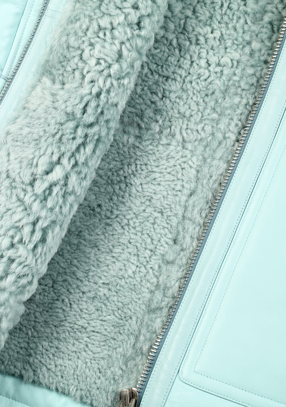 TOM FORD Tiffany Blue Shearling Jacket Coat Size 58 / 48R U.S.