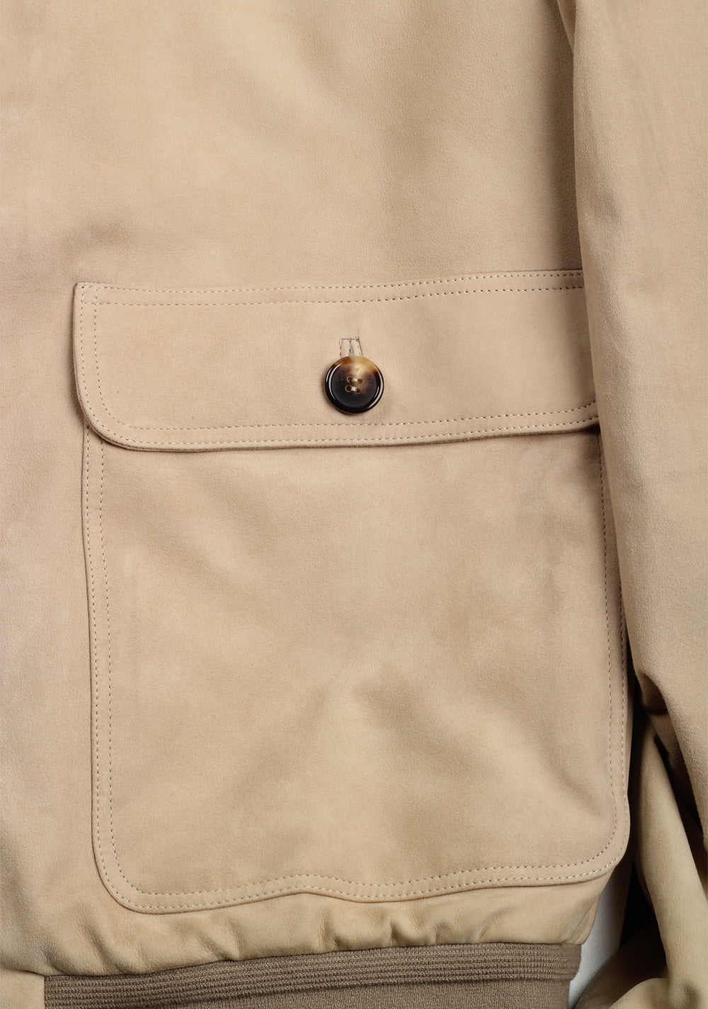 Loro Piana Beige Suede Bomber Jacket Coat