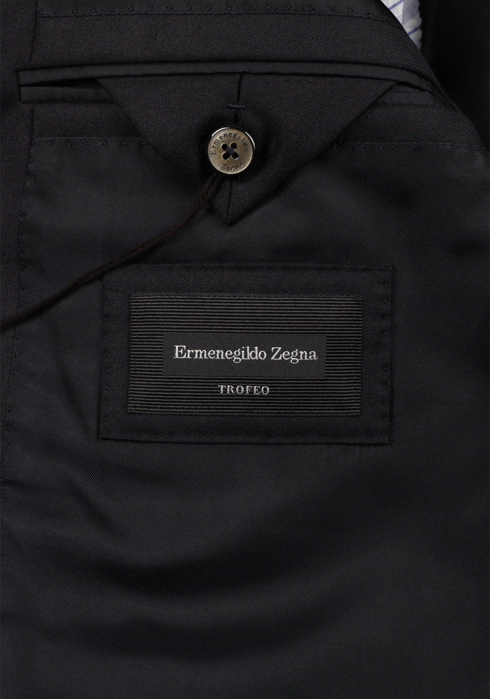 ZEGNA Milano Trofeo Black Solid Suit Size 58 / 48R U.S.